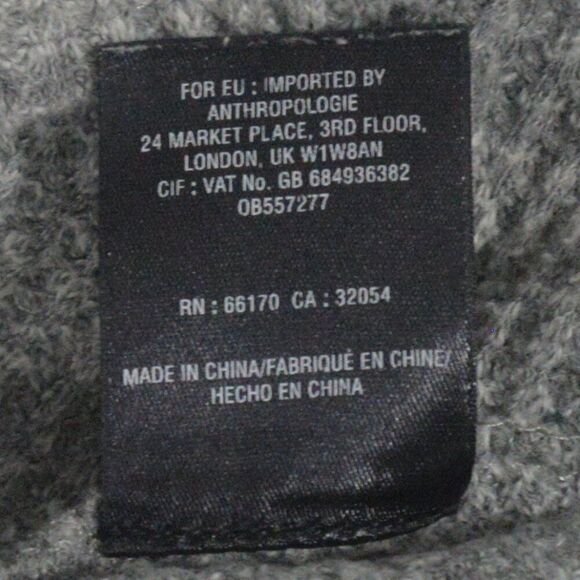 Anthropologie Postmark Grey Cowl Neck Waffle Knit Sweater Bell Sleeves Sz S - Picture 8 of 8